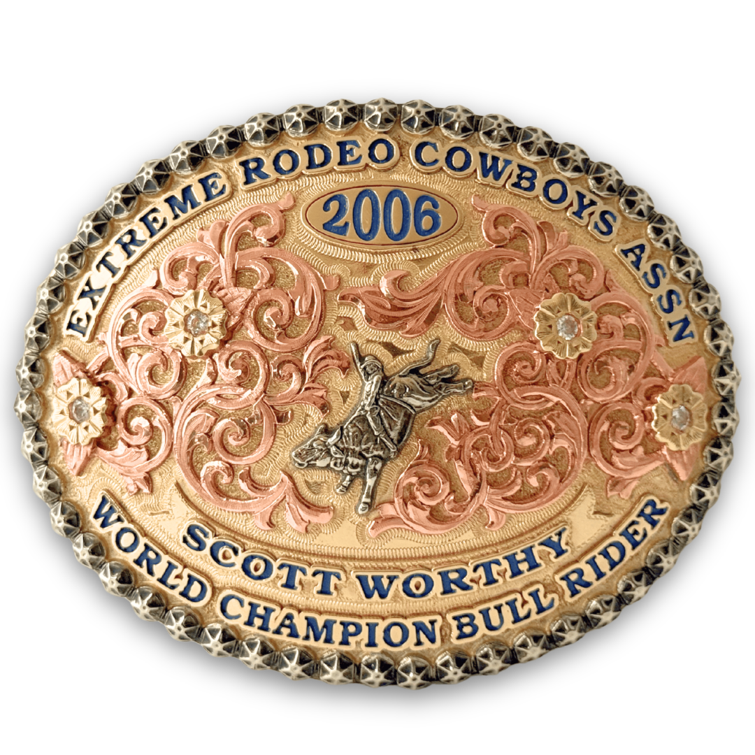 WORLD CHAMPION BULL RIDER BUCKLE